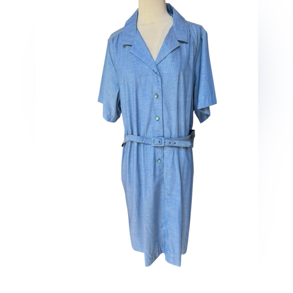 Deadstock 1960s Carolina Maid Poly/Cotton Half Button Down Shirt Dress